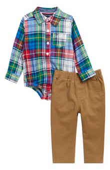 Plaid Bodysuit & Pants Set