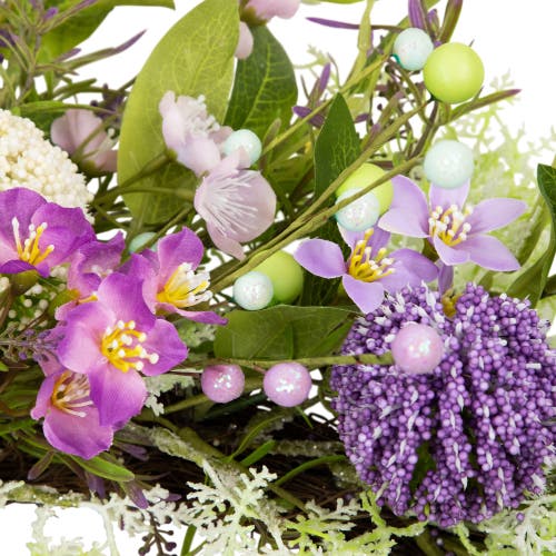 Northlight Lavender And Allium Spring Wreath In Purple