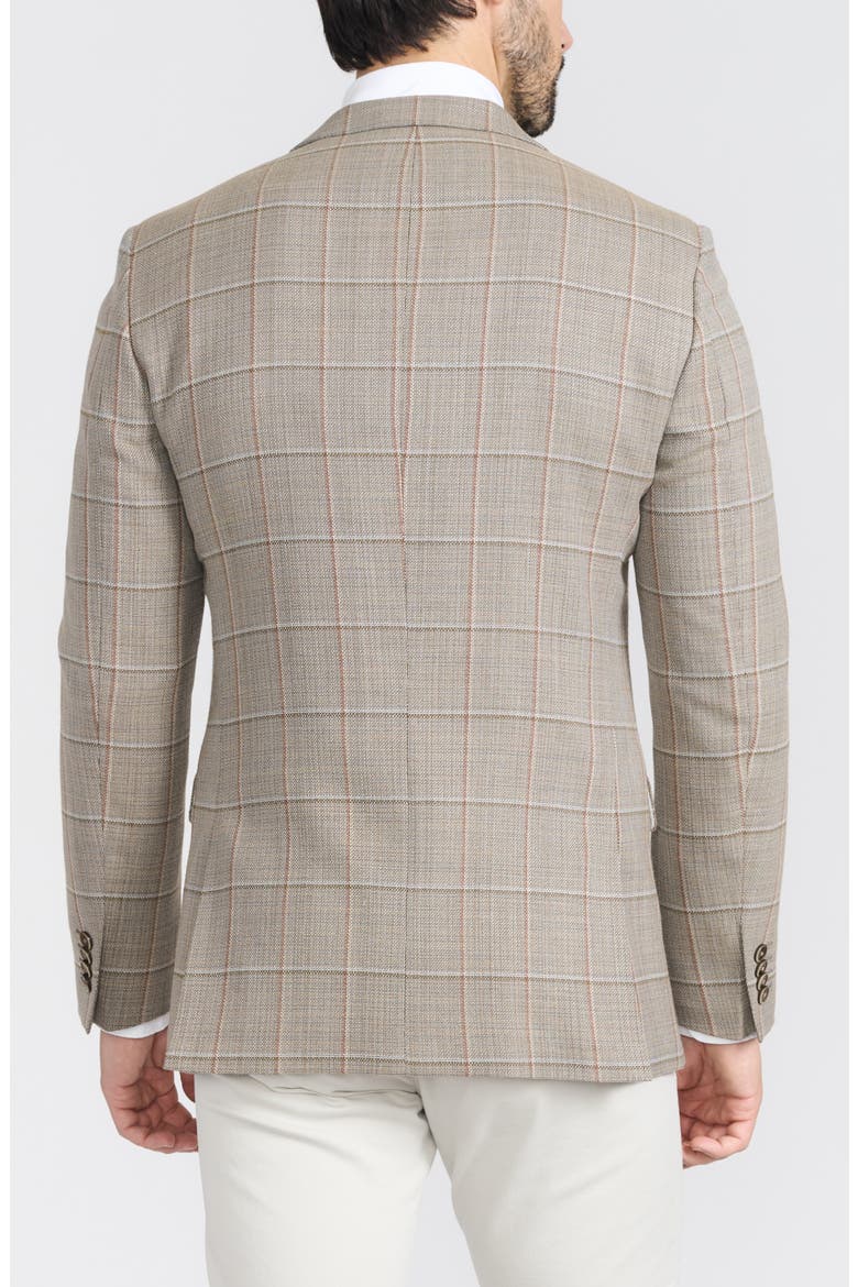 Tan Windowpane Check Wool Blend Blazer, Alternate, color, TAN