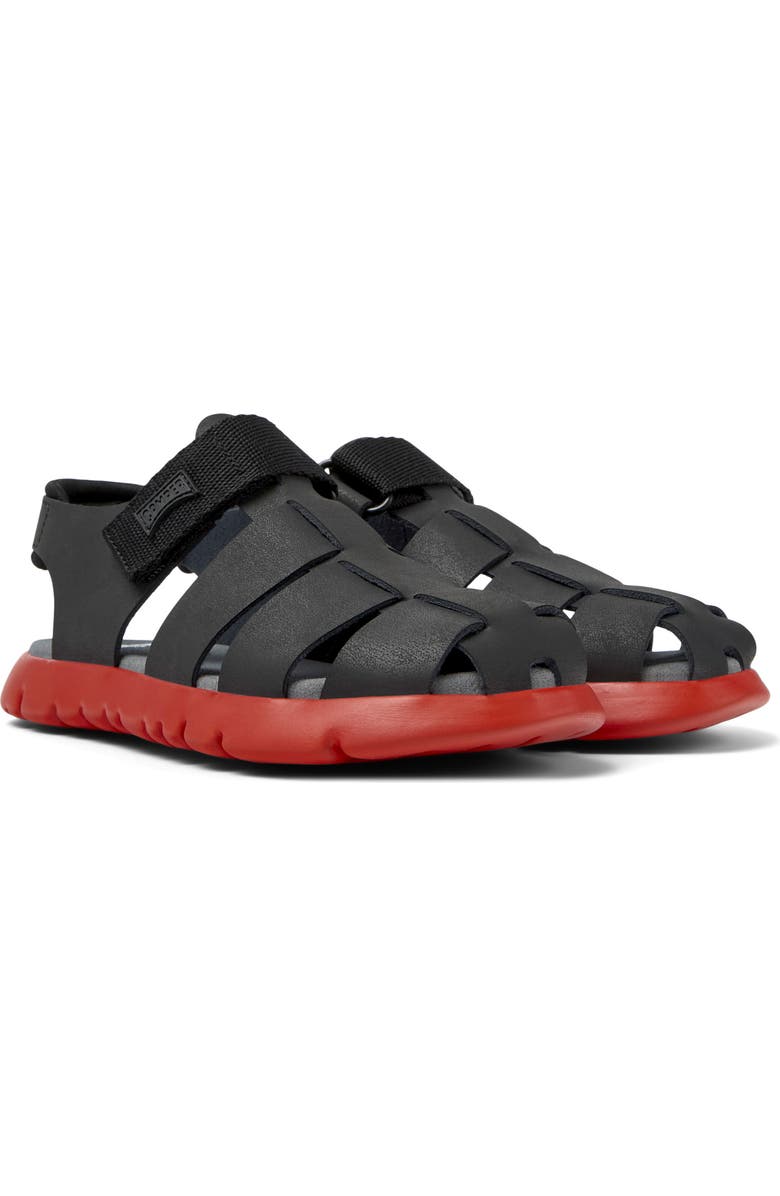 Camper Oruga Slingback Fisherman Sandal, Main, color, Black
