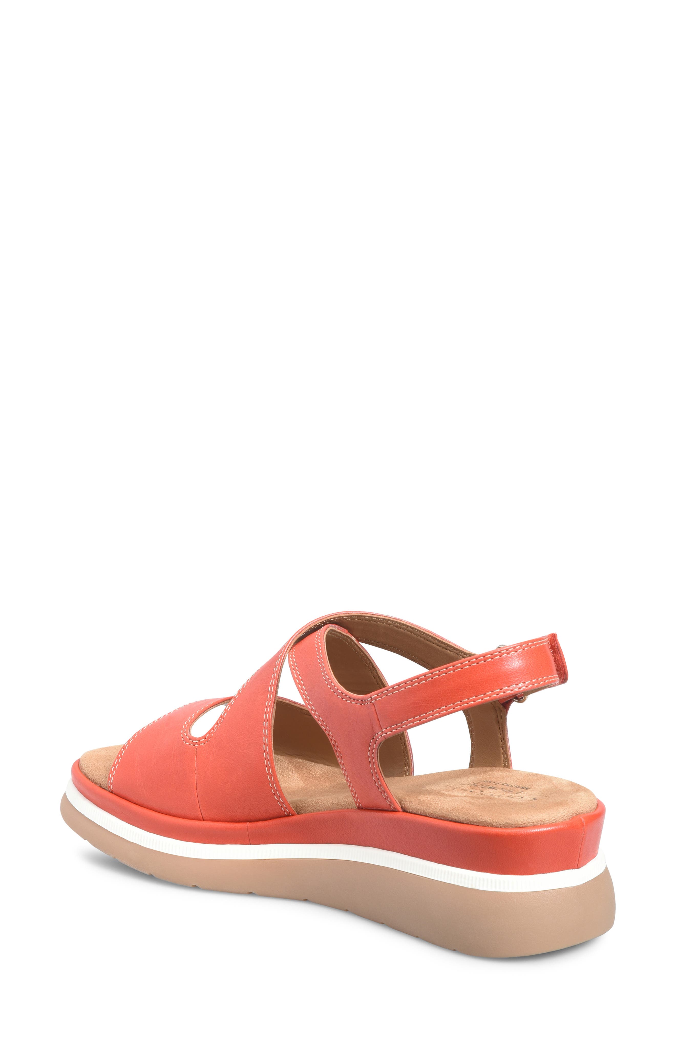 Amethyst Slingback Platform Wedge Sandal, Alternate, color, RED CORAL