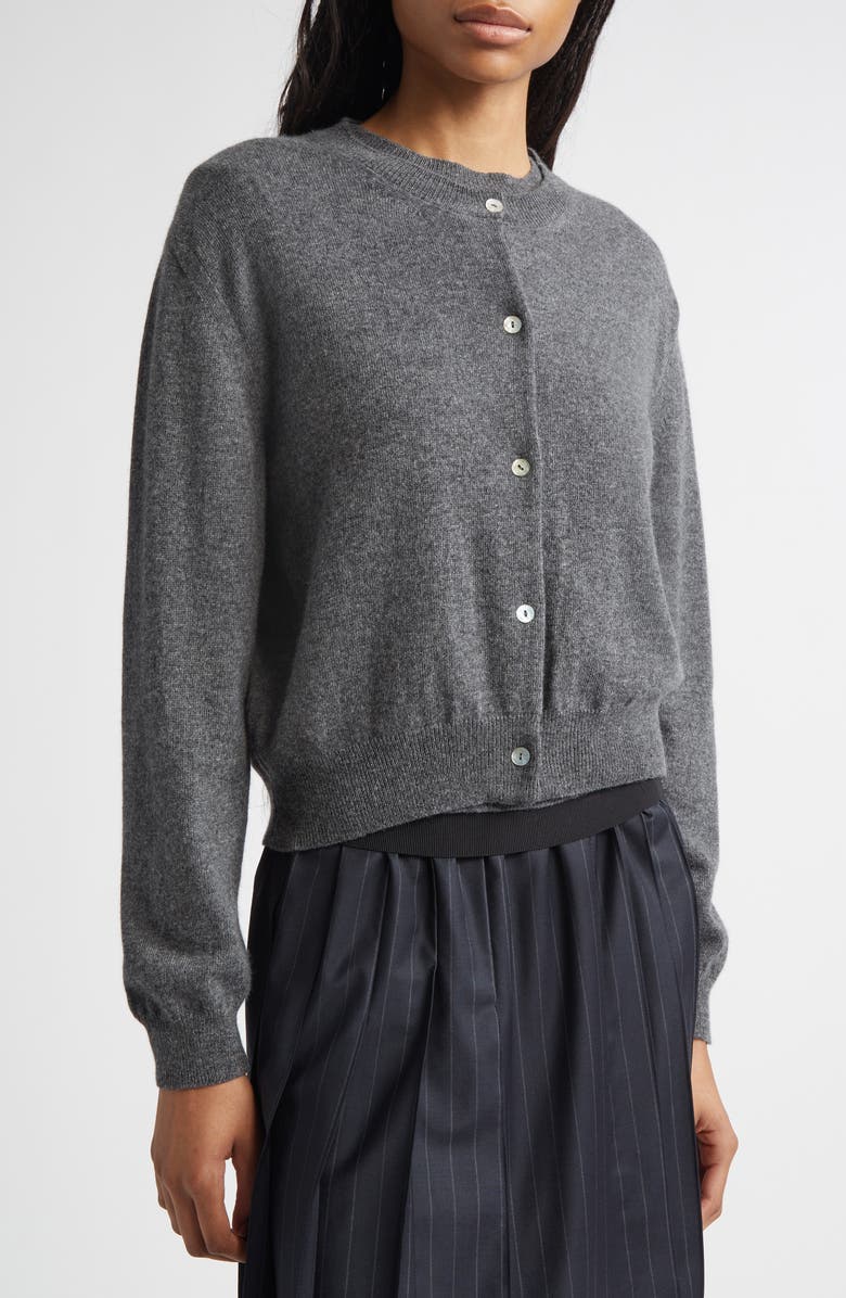 NACKIYÈ Seashell Cashmere Cardigan, Alternate, color, Castagna Castagna