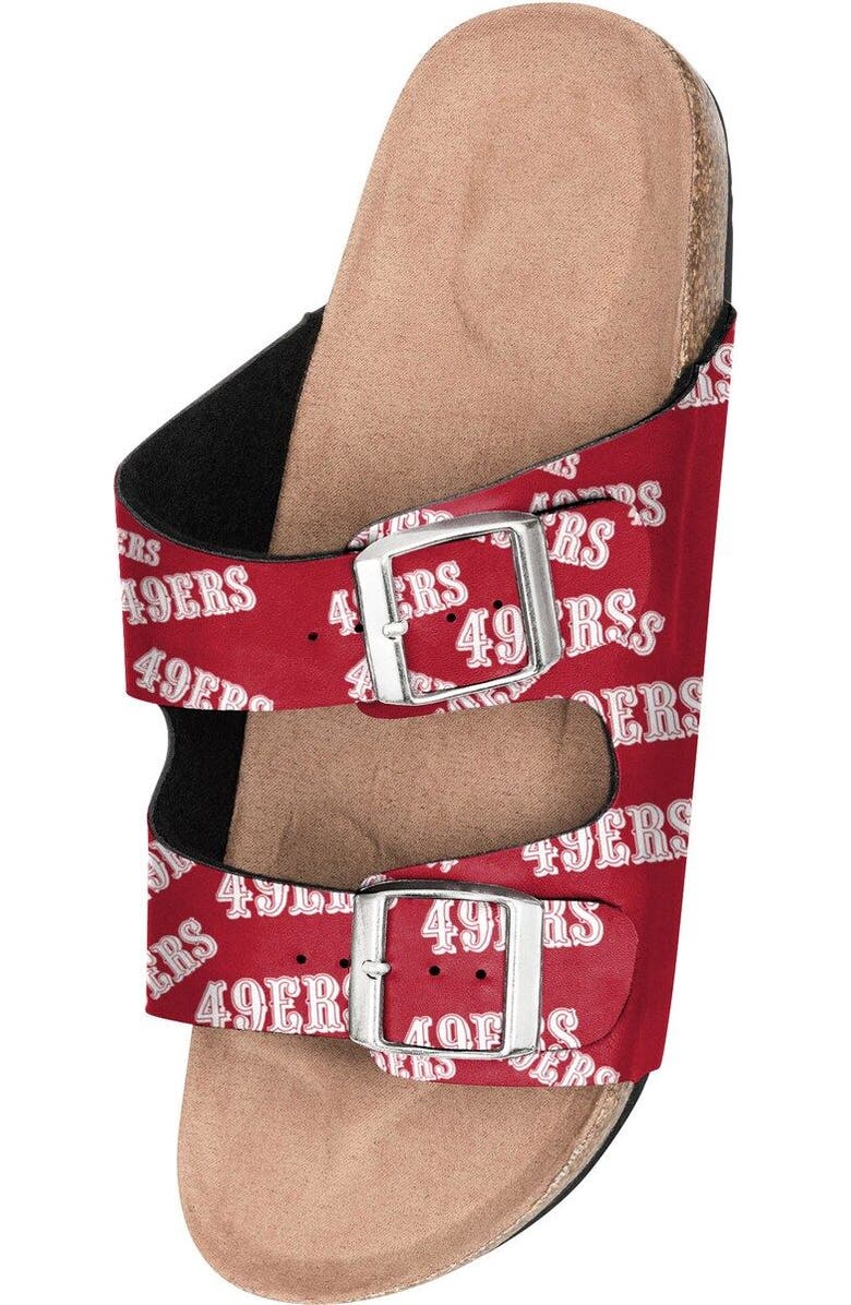 FOCO Women's FOCO San Francisco 49ers Mini Print Double-Buckle Sandals, Alternate, color,