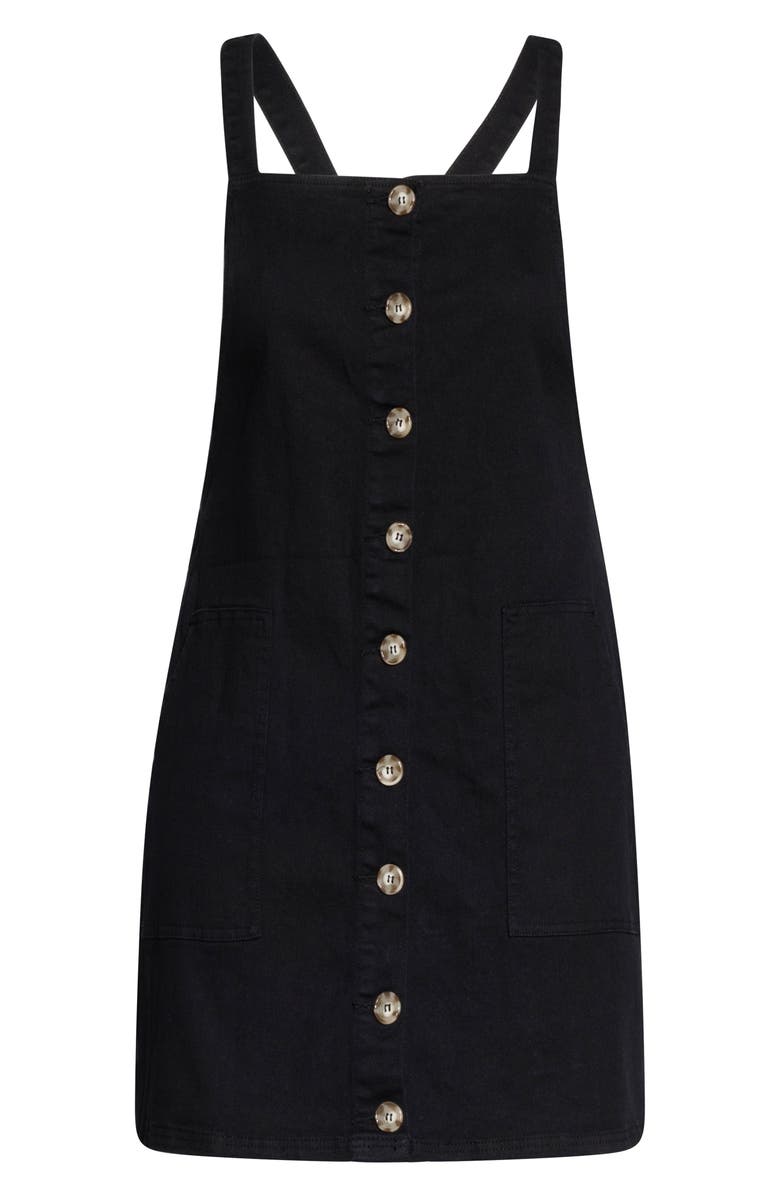 City Chic Denim Overall Dress, Alternate, color, 