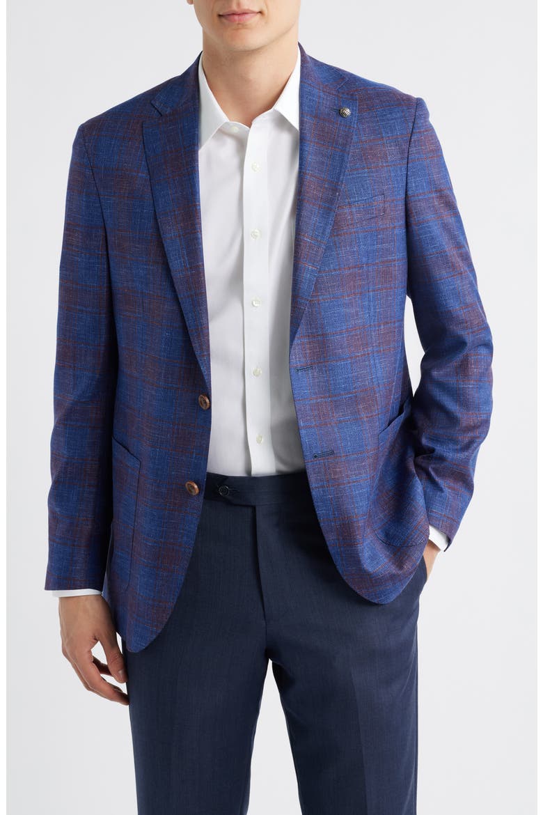 Hampton Deco Plaid Sport Coat, Main, color, MEDIUM BLUE