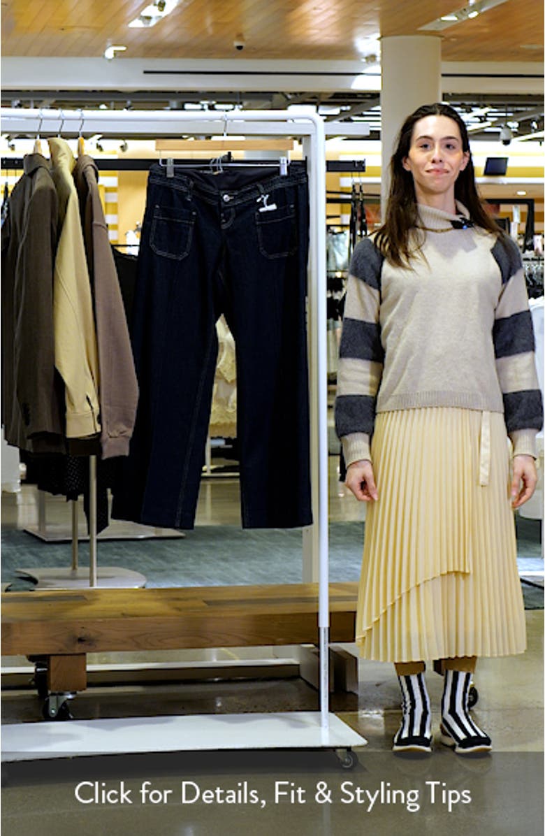 Over the Bump Patch Pocket Wide Leg Maternity Jeans, sales video thumbnail