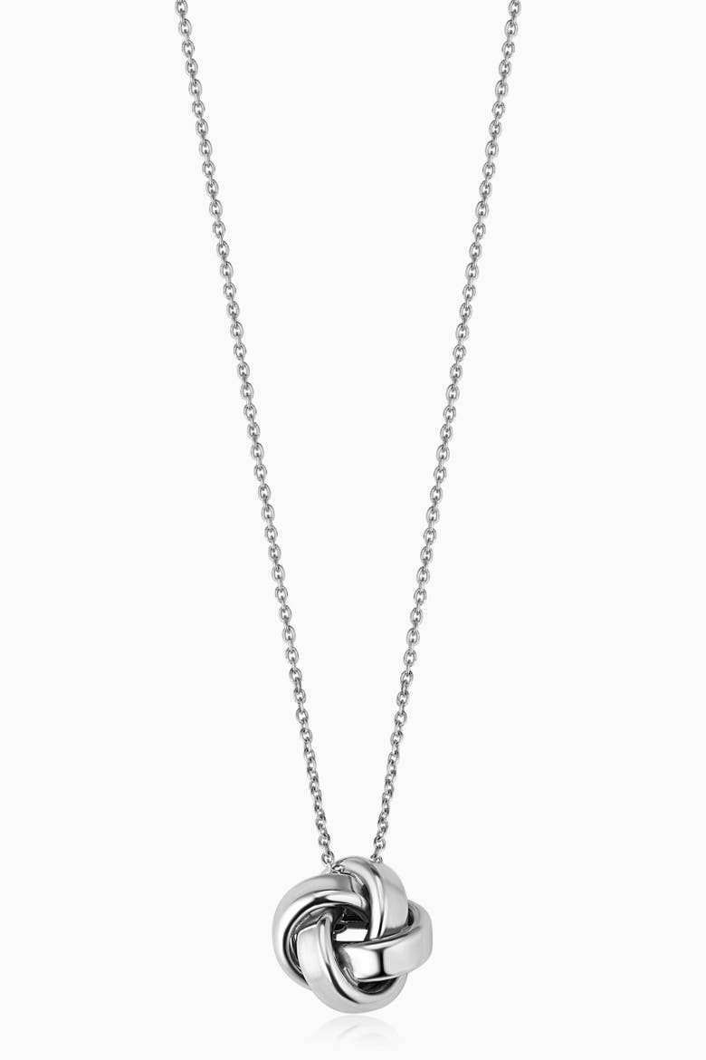 Sterling Silver Eternal Knot Pendant Necklace, Main, color, Silver