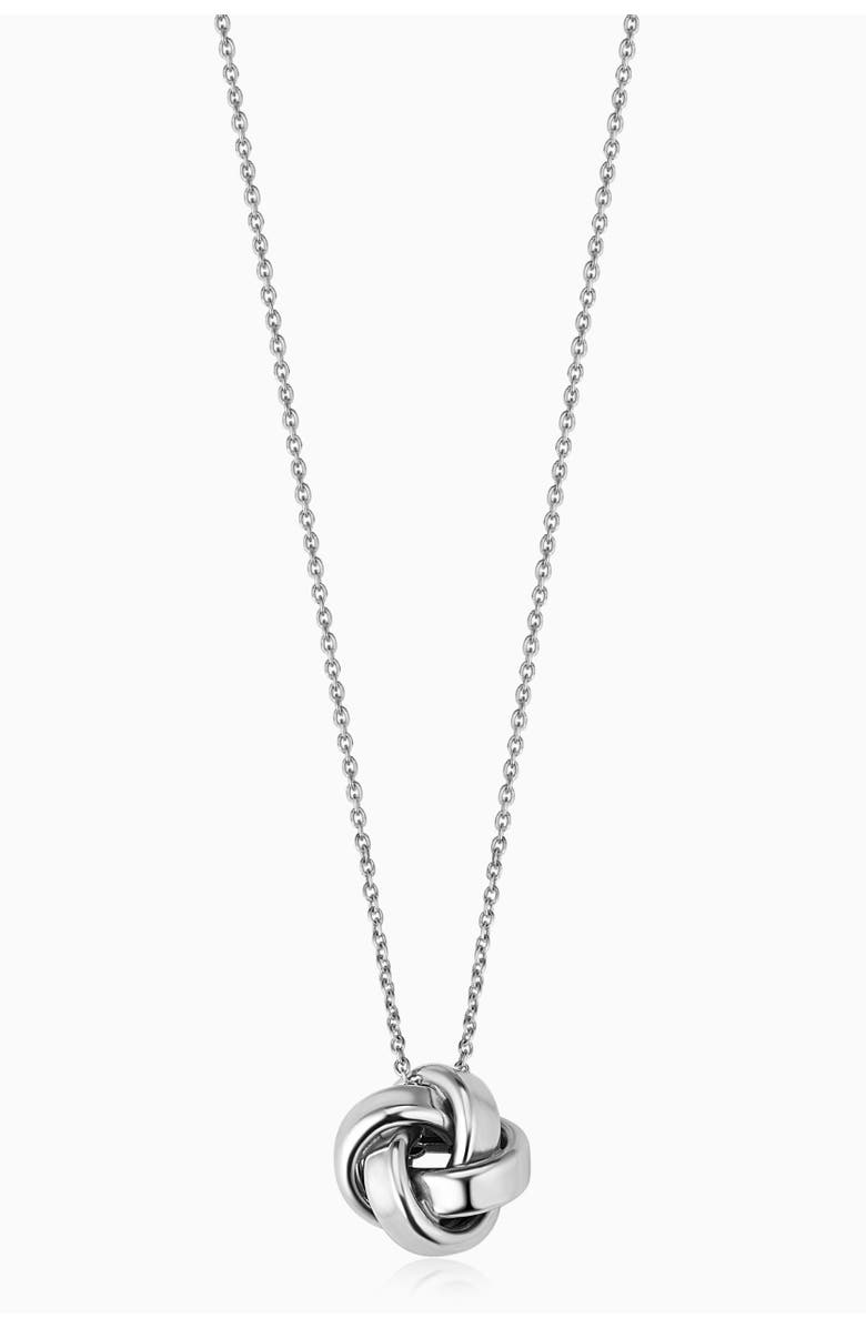 Oradina Sterling Silver Eternal Knot Pendant Necklace, Main, color, Silver