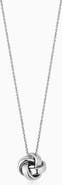 Oradina Sterling Silver Eternal Knot Pendant Necklace