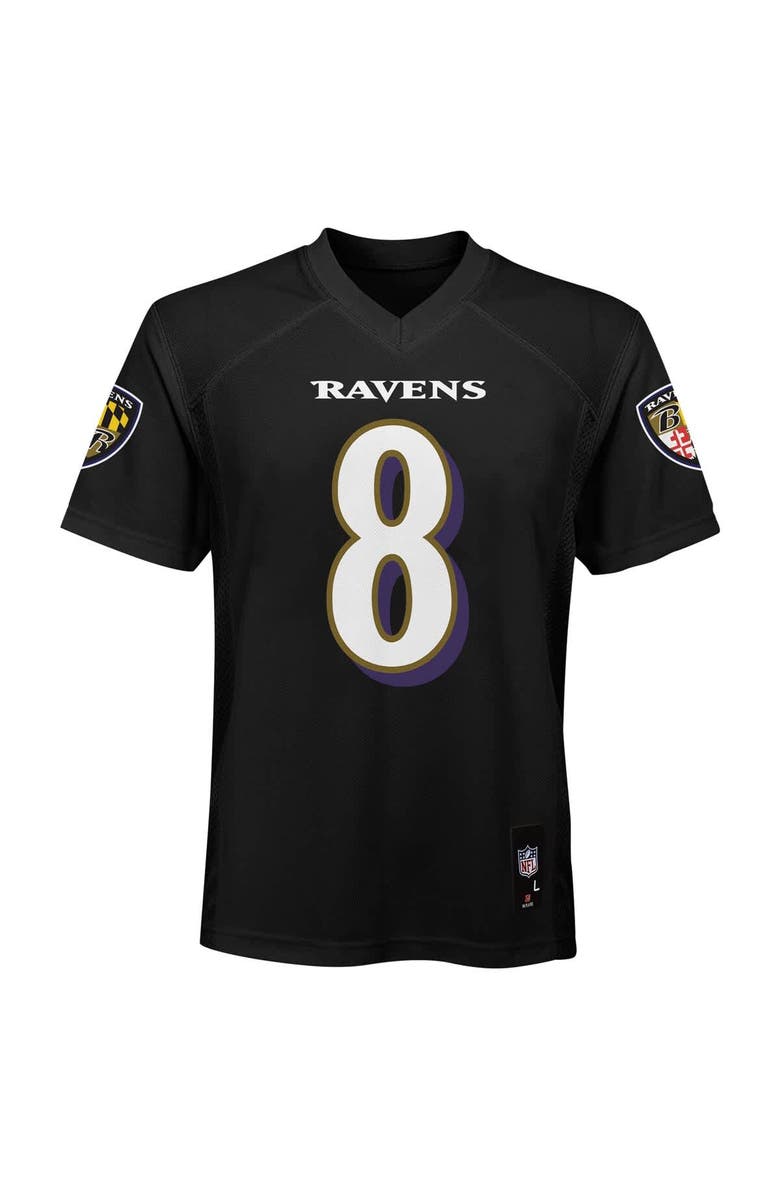 Outerstuff Preschool Lamar Jackson Black Baltimore Ravens Replica Player Jersey, Alternate, color, Black