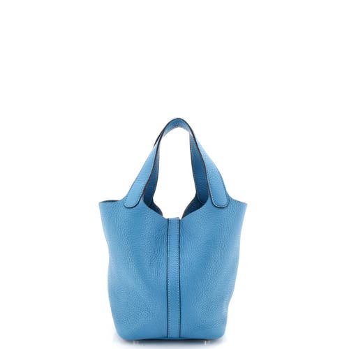 Pre-owned Hermes Hermes Picotin Lock Bag Clemence Pm In Blue