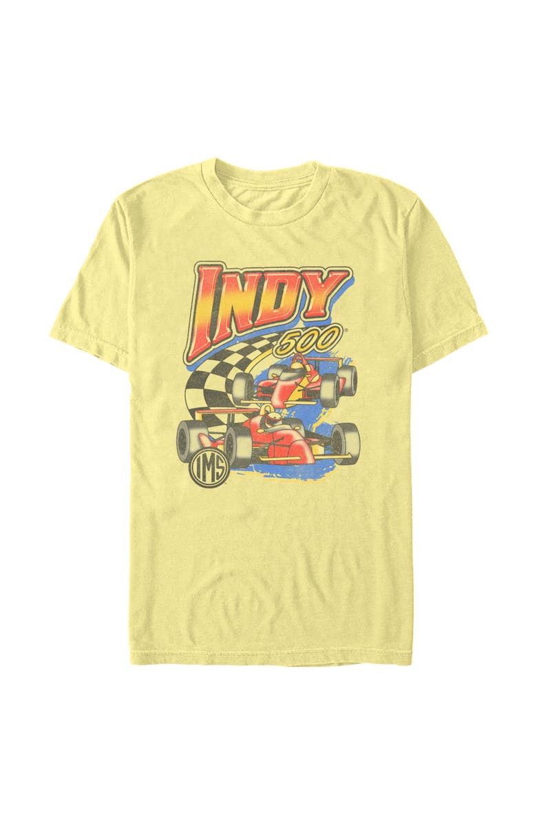 Indy 500 Men's Indy 500 Retro Race  Graphic T-Shirt, Alternate, color, Banana