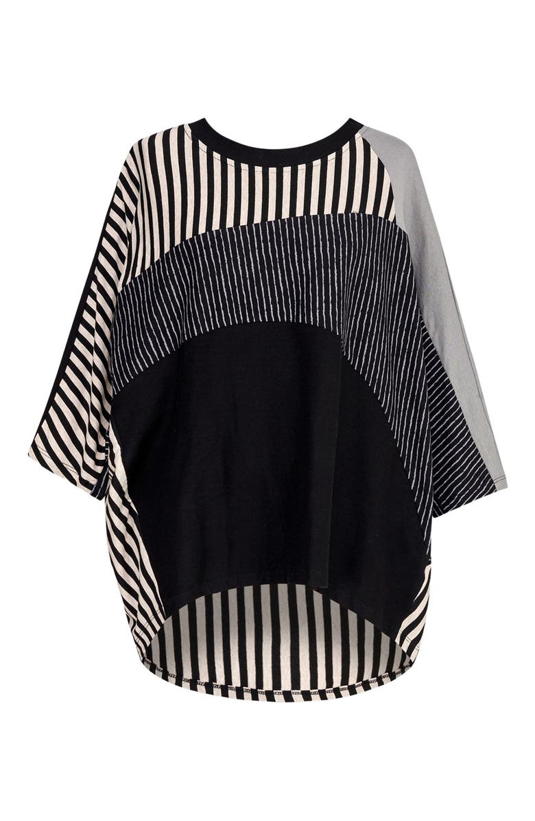 Alembika Jersey stripes patchwork crew neck tee, Alternate, color, 