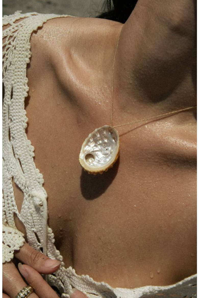 Salty Siren Abalone Necklace, Alternate, color, GOLD