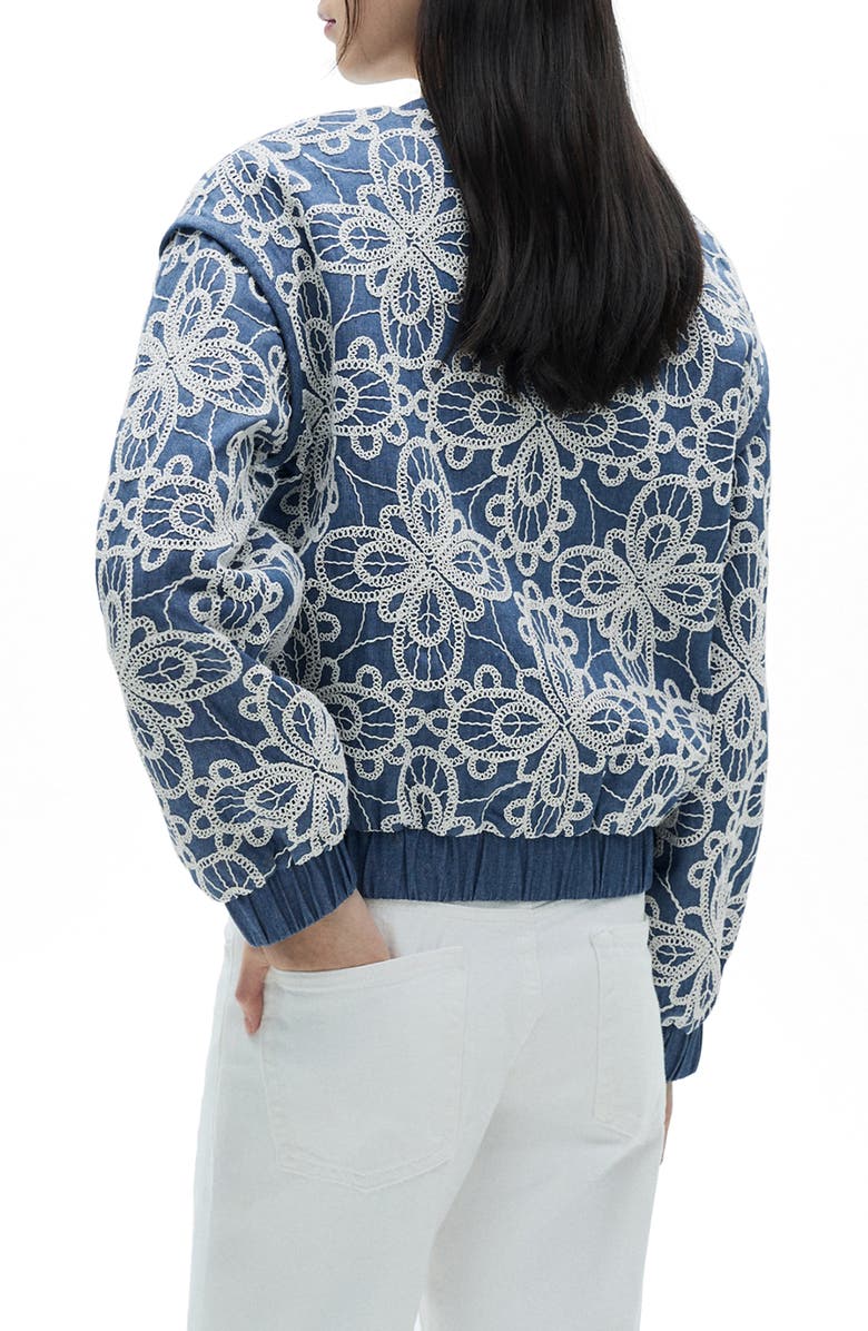 MANGO Embroidered Denim Jacket, Alternate, color, 