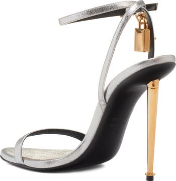 Padlock Naked Metallic Pointy Toe Sandal