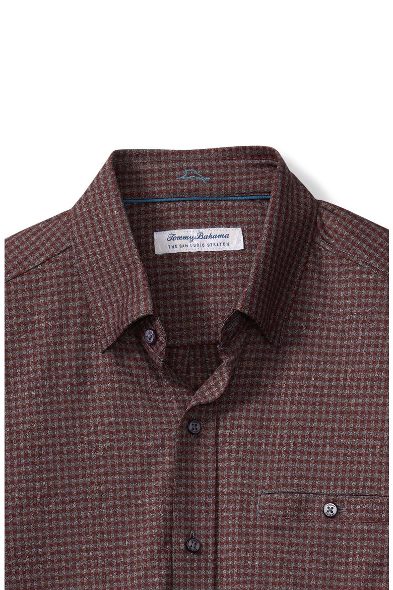 San Sebastian Microcheck IslandZone® Button-Up Shirt, Alternate, color, PINOT NOIR