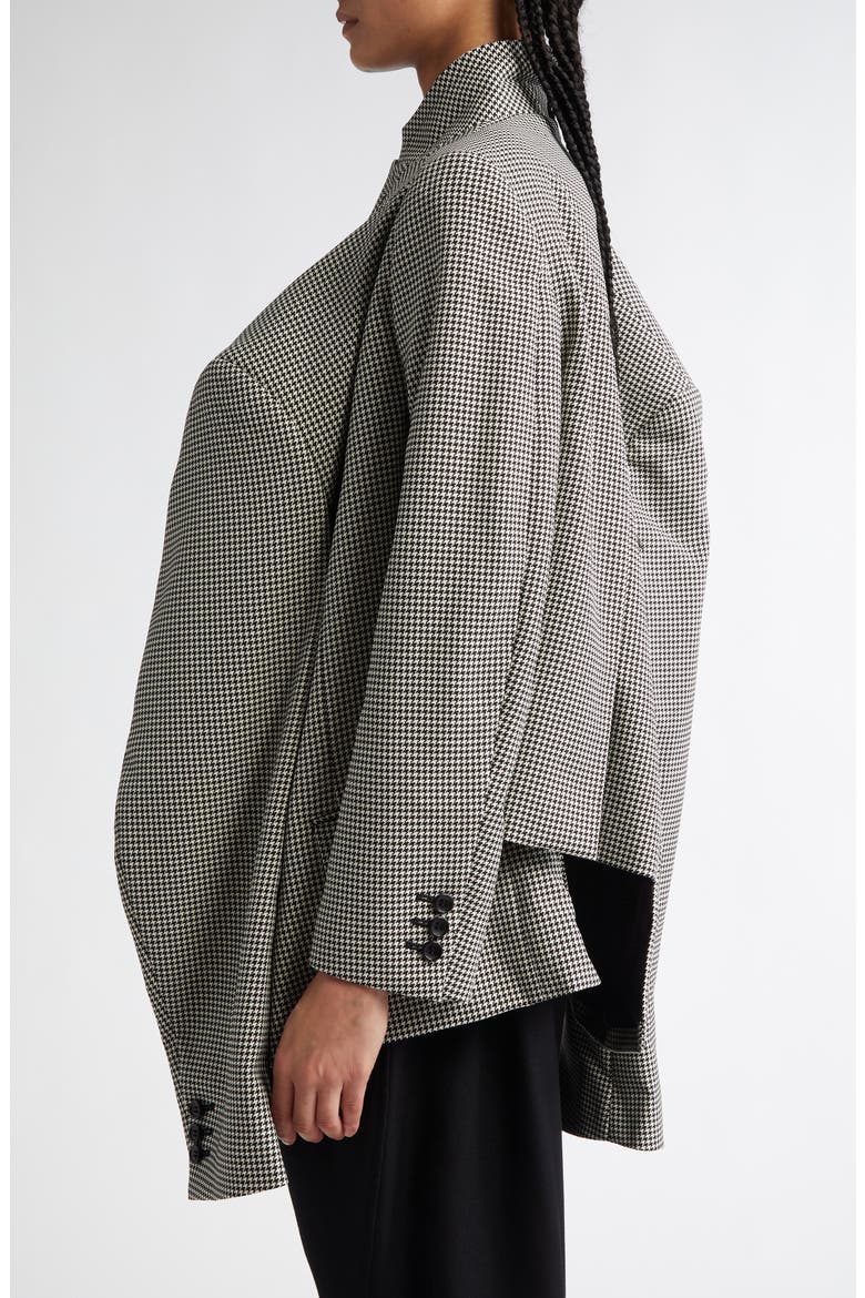 Four-Sleeve Asymmetric Houndstooth Jacket, Alternate, color, BLACK/ WHITE