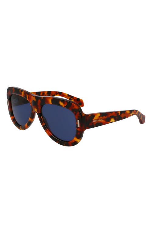 Ferragamo Rivets 57mm Aviator Sunglasses In Tortoise