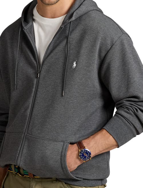 Polo Ralph Lauren Big & Tall Double-knit Full-zip Hoodie In Gray