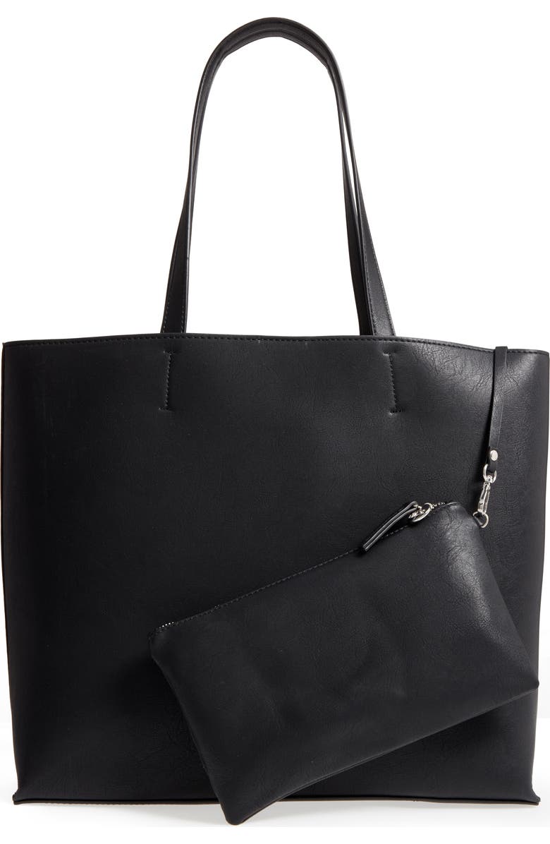 Chelsea28 Leigh Faux Leather Tote & Zip Pouch, Alternate, color,
