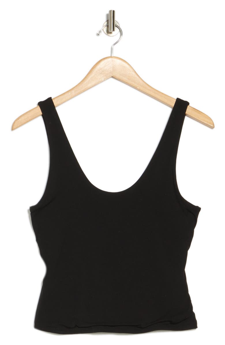 Leith Scoop Neck Fitted Tank, Alternate, color, Black