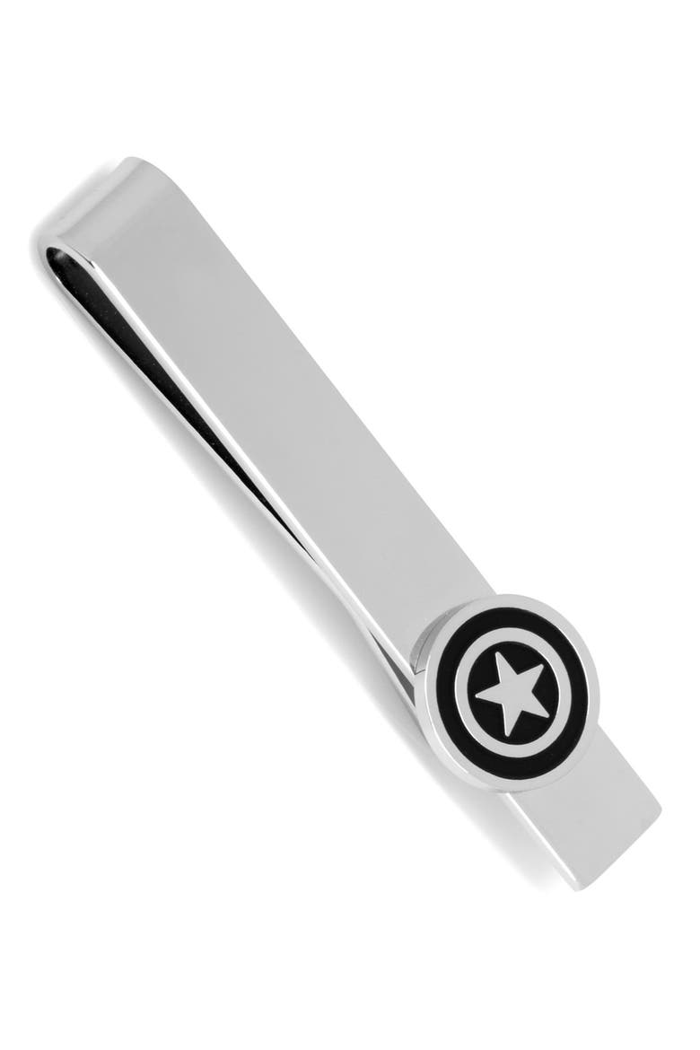 Captain America Tie Clip, Main, color, SILVER