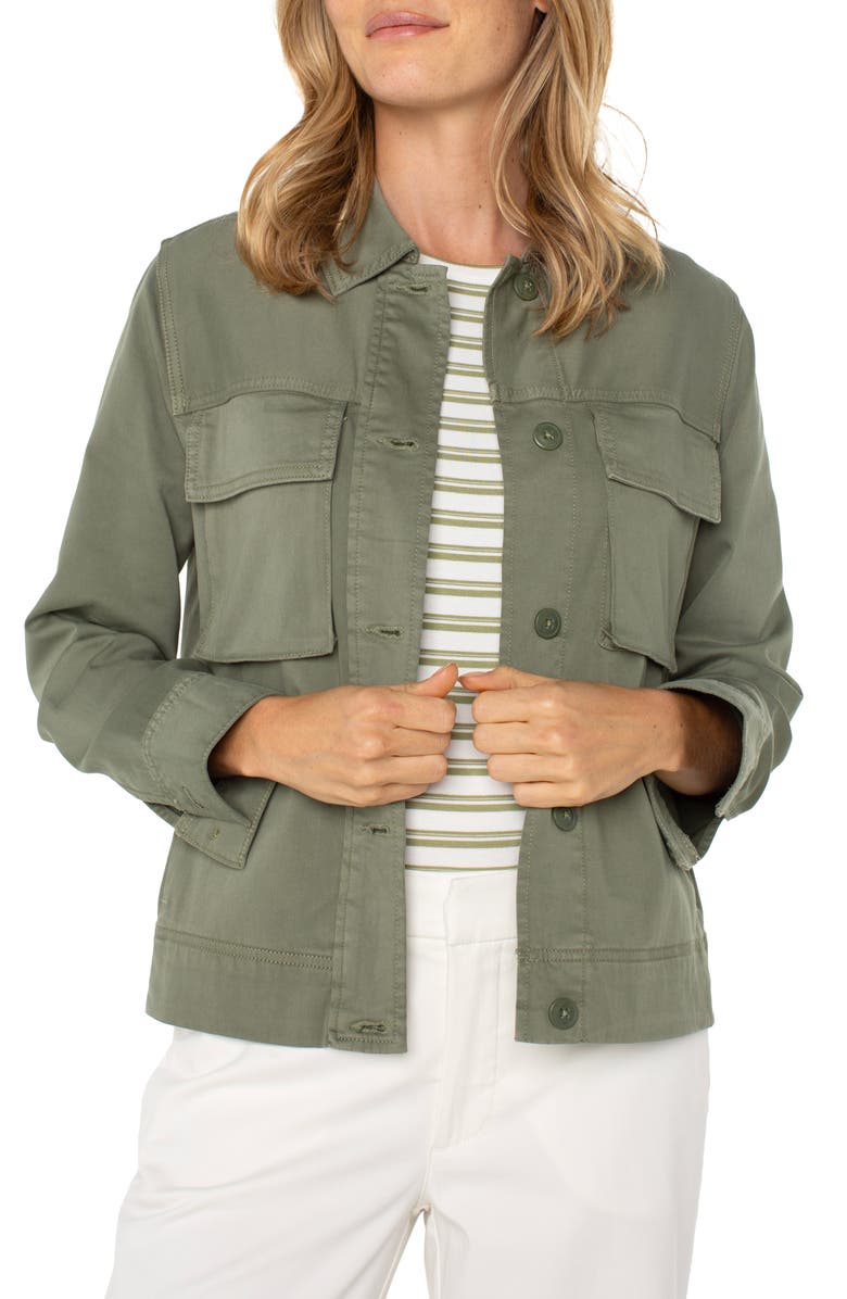 Liverpool Los Angeles Cargo Jacket, Main, color, Martini Olive