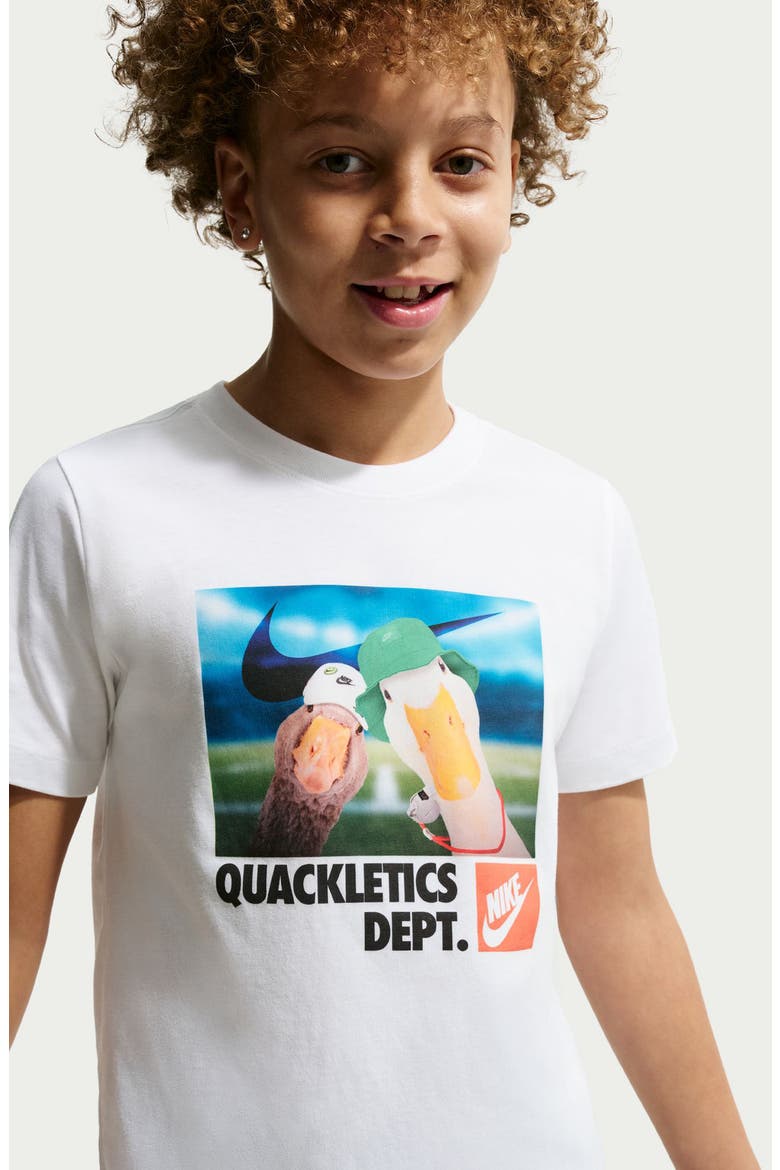 Kids' Quackletics Cotton Graphic T-Shirt, Alternate, color, WHITE