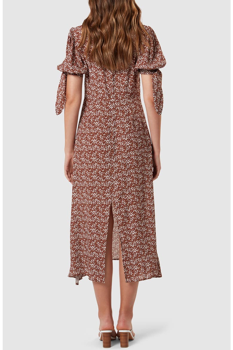 Jaime Tie Sleeve Midi Dress, Alternate, color, FLORAL VINE