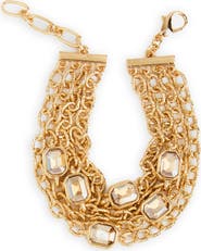 SAACHI Crystal Chain Layered Bracelet