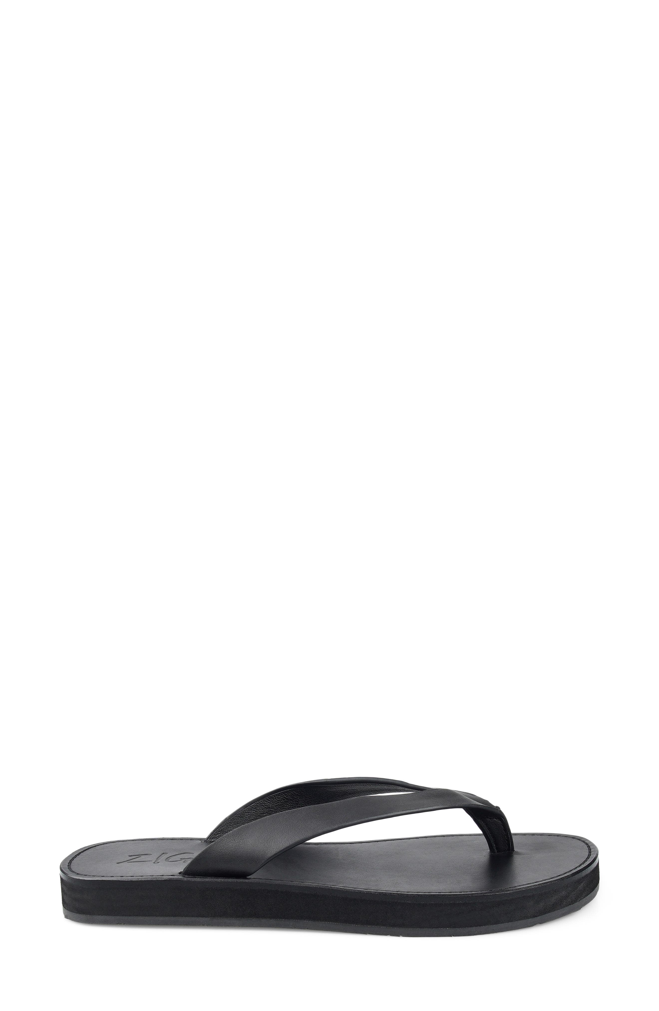 Beachtime Leather Flip Flop, Alternate, color, BLKLT