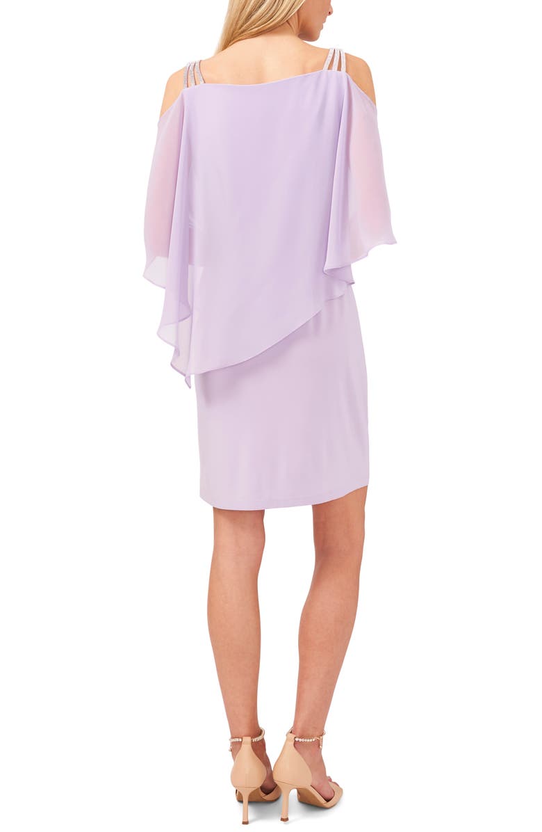 Chaus Cold Shoulder Overlay Dress, Alternate, color, Iris Allure
