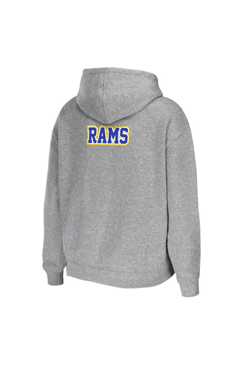 Women's WEAR by Erin Andrews Heather Gray Los Angeles Rams Plus Size Full-Zip Hoodie, Alternate, color, Heather Gray