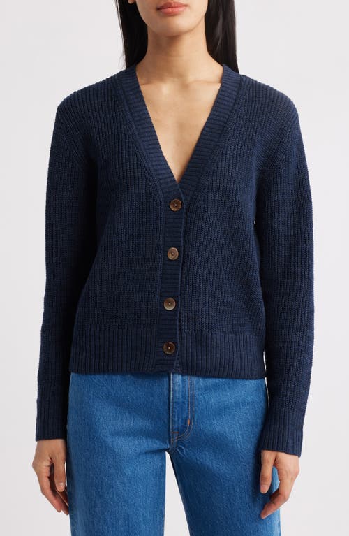 Faherty Miramar Linen & Cotton Cardigan In Blue
