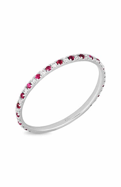Bony Levy El Mar 18K White Gold Ruby & Diamond Stackable Band Ring