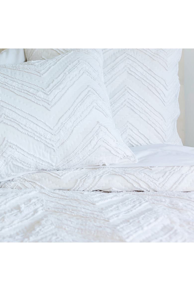 Candlewick Dove Cotton Euro Pillow Sham, Alternate, color, White