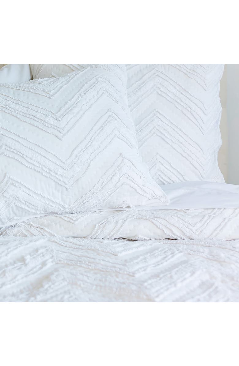 ELISABETH YORK Candlewick Dove Cotton Euro Pillow Sham, Alternate, color, White