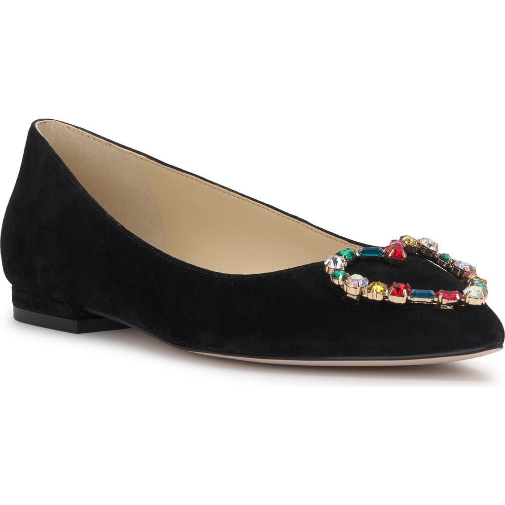 Jessica Simpson Women's Elika Pointed-toe Embellished Ballet Flats In Black