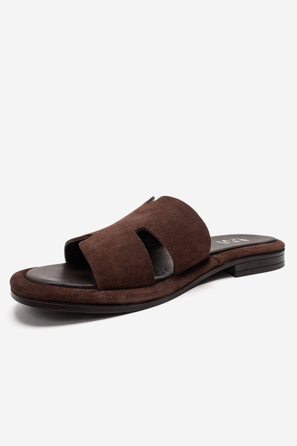 Brio Leather Sandal, Alternate, color, Brown Suede