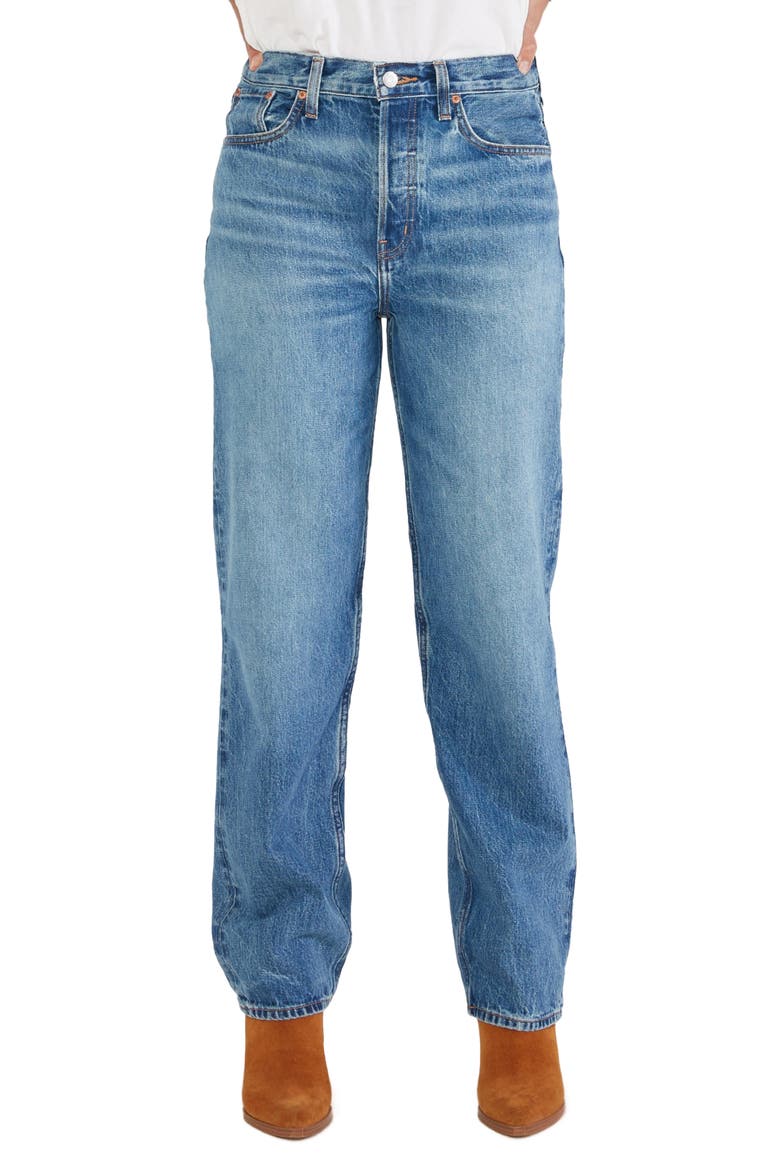 Tyler High Waist Straight Leg Ankle Jeans, Main, color, EVERGLADES