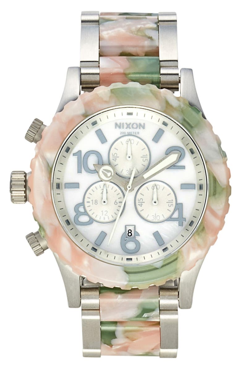 Nixon 'The 42-20 Chrono Watercolor' Bracelet Watch, 42mm, Main, color, 