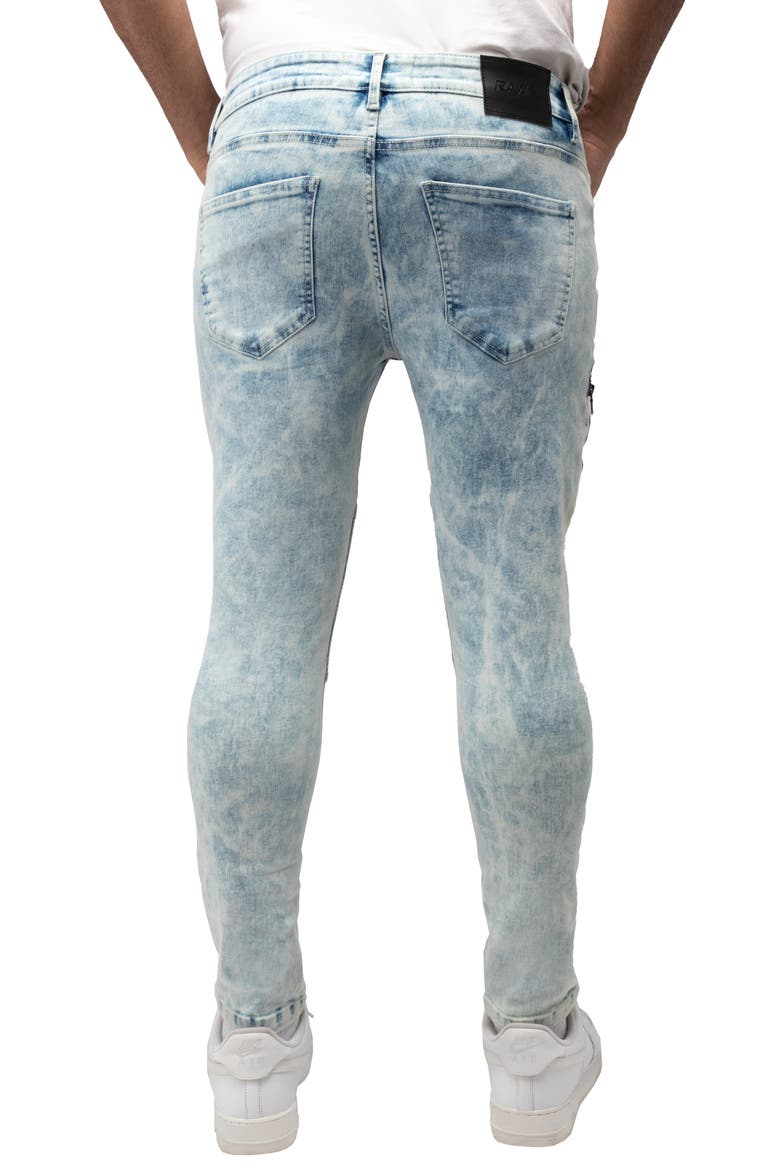 Flex Moto Skinny Jeans, Alternate, color, LIGHT WASH
