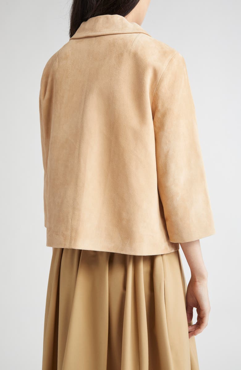 Marni Logo Embroidered Boxy Suede Jacket, Alternate, color, 00C15 Pale Peach