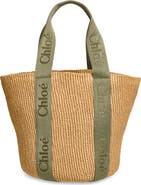 Chloé Large Woody Straw Basket Tote