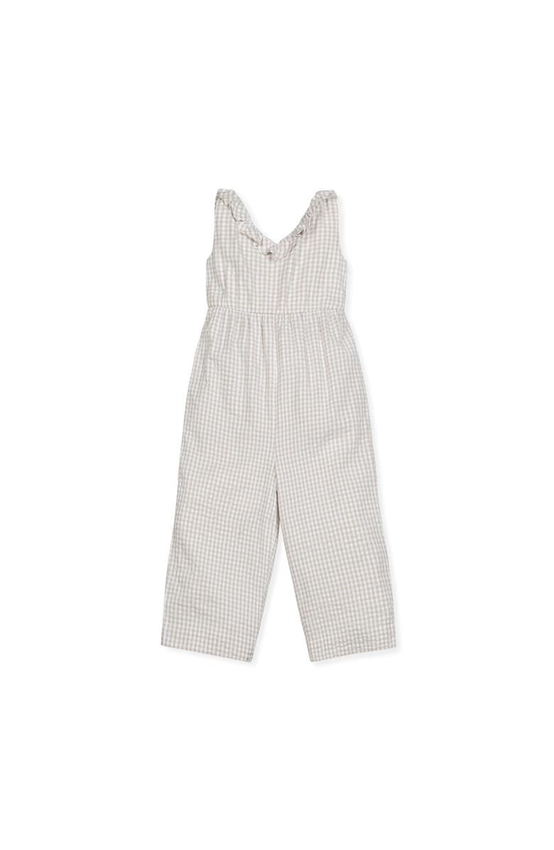 Hope & Henry Girls' Organic Ruffle Neck Jumpsuit, Kids, Main, color, 