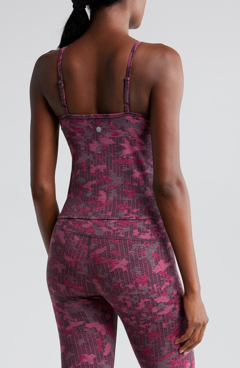 Zella Jacquard Support Active Tank, Alternate, color, Pink Bright Camo Jacquard