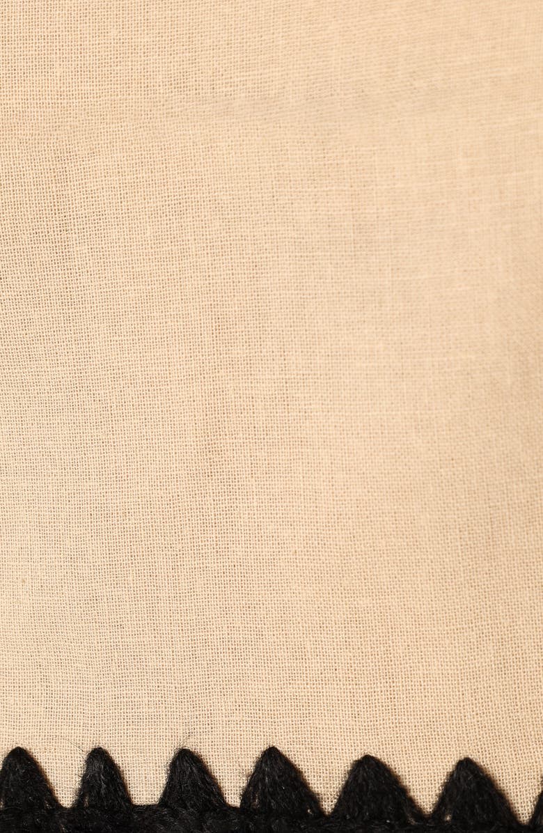 Petal & Pup Lino Contrast Trim Body-Con Minidress, Alternate, color, Cream Black