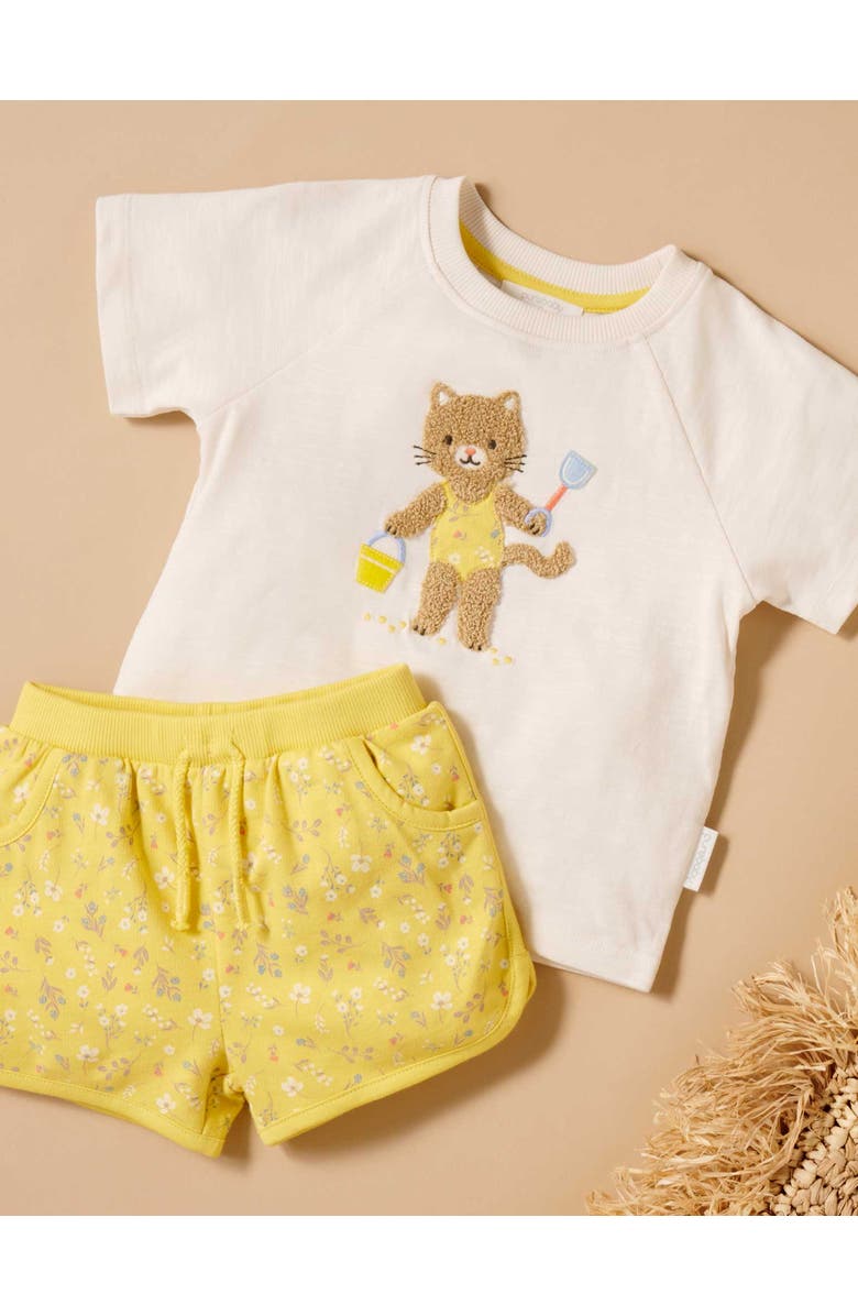 Purebaby Sunshine Tee & Short Set, Alternate, color, Sunshine Floral