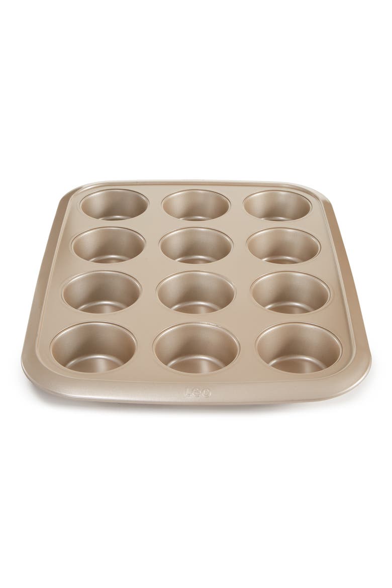 Leo Balance 12-Cup Muffin Pan, Alternate, color, GOLDEN